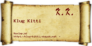 Klug Kitti névjegykártya